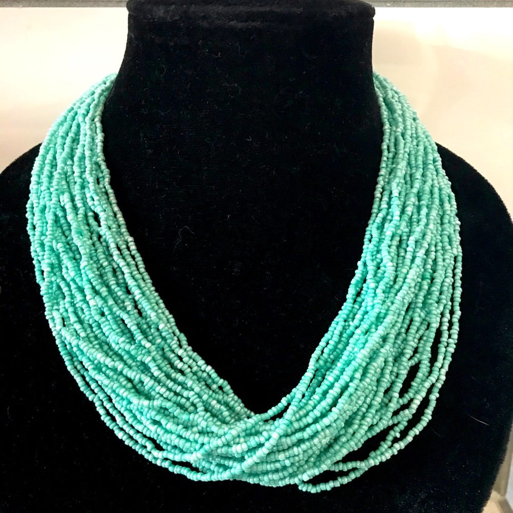 (Video)Turquoise Bead Multi Strand Necklace